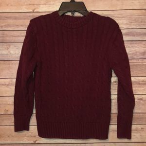 Cherokee Burgundy Cable Knit Sweater Small 6/7